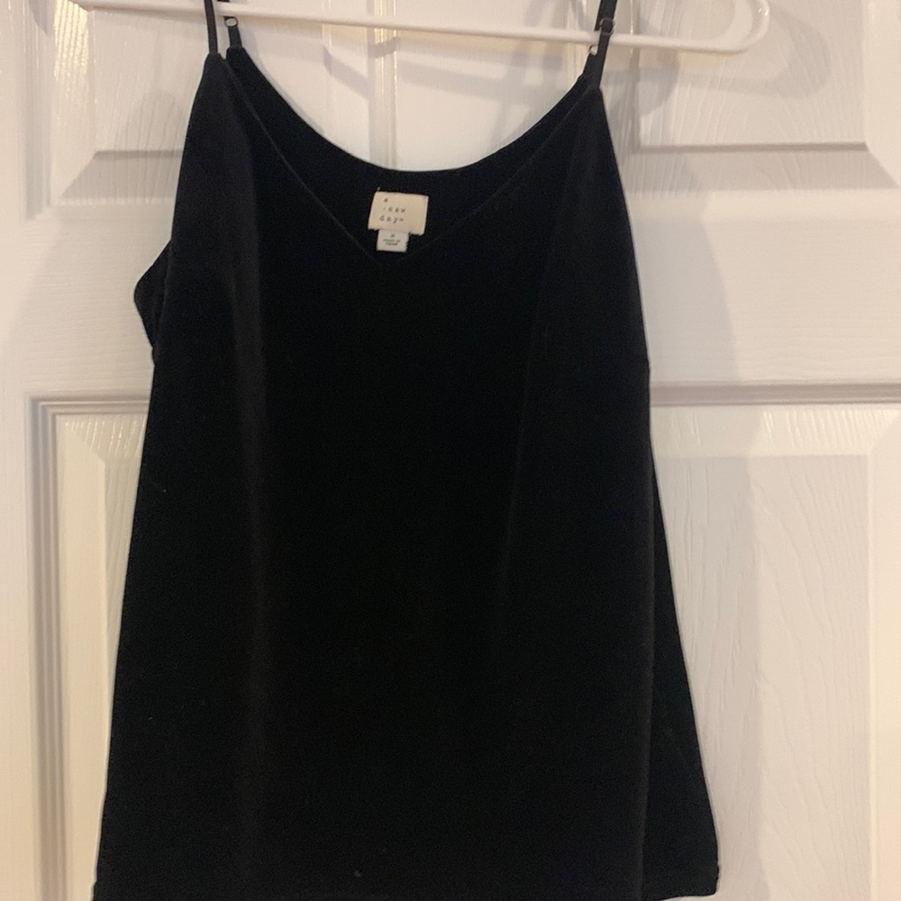 Velvet spaghetti strap tank